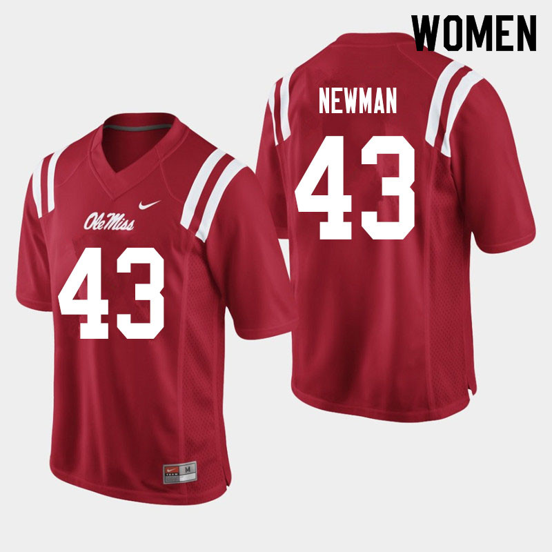 Women #43 Daniel Newman Ole Miss Rebels College Football Jerseys Sale-Red - Click Image to Close